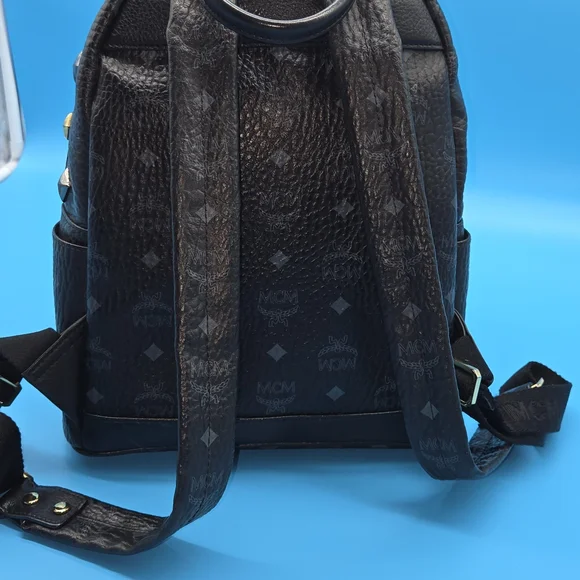 MCM Black and Gold Studded Backpack - Picture 4 of 16